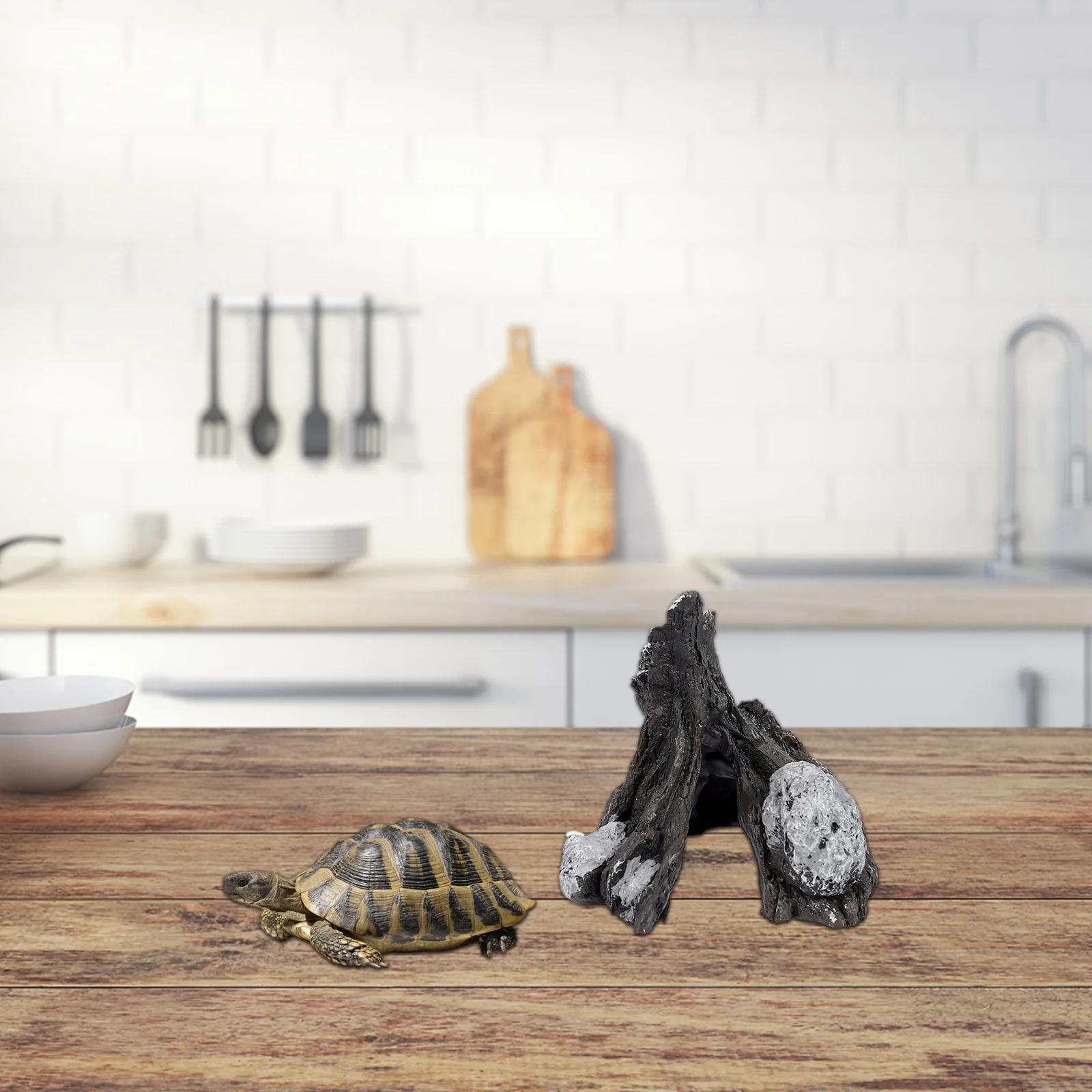 

Reptile Hideout Safe Durable Eco-Friendly Reptile Cage Shelter Natural Cage Ornament Terrarium Landscape