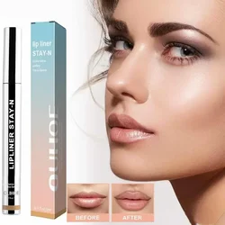 Delineador de labios líquido de larga duración, resistente al agua, antiadherente, hidratante, elimina las manchas de los labios