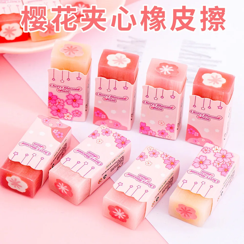 الإبداعية زهر الكرز ساندويتش ممحاة الأطفال لطيف عالية القيمة أقل الفتات ممحاة طلاب المدارس الابتدائية يمكنها شريحة ممحاة