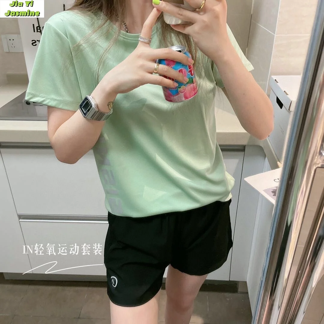 

Summer Women's Sports Set Thin Sweat-absorbing Quick Drying Clothes Ice Silk Breathable Casual Loose Casual Home Sports Shorts