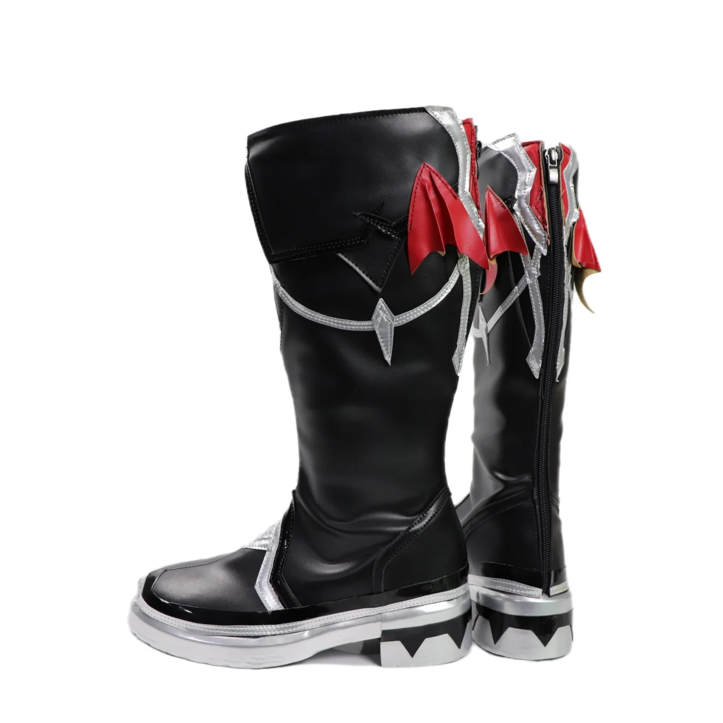 Genshin impacto durin jogo cosplay sapatos botas pretas longas botas de couro do plutônio para mulheres homens halloween carnaval roleplay festa adereços