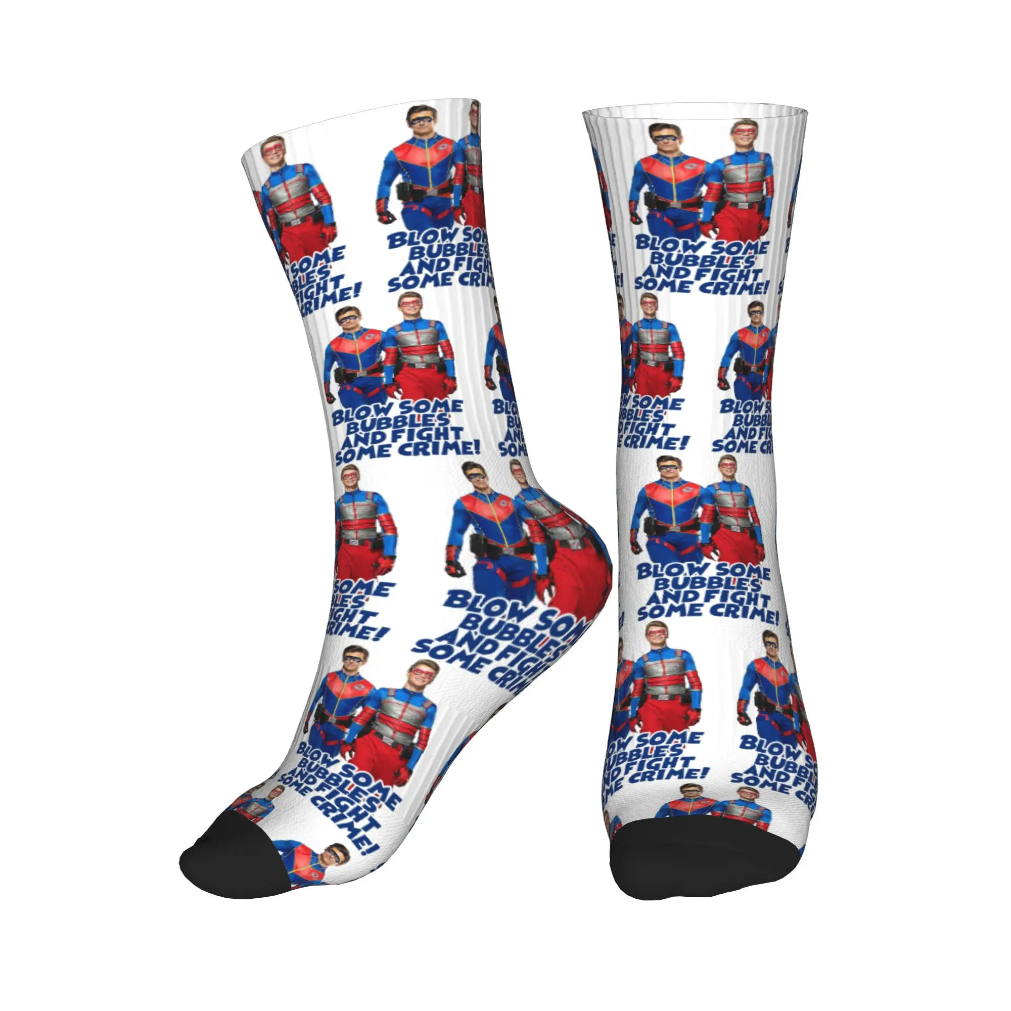 

All Seasons Blow some Bubbles and Fight some Crime Henry Danger Sport Middle Tube Socks Crew Socks Stockings for Men Women