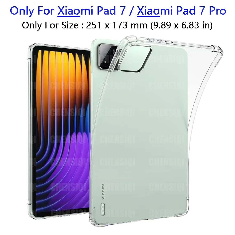 

Прозрачный чехол для Xiaomi Pad 7 (11,2 дюйма) 2024, легкий противоударный защитный чехол из ТПУ для Xiaomi Pad 7 Pro, чехол