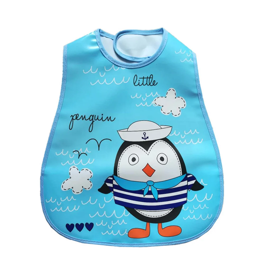 10pcs Adjustable Baby Bibs EVA Plastic Waterproof Lunch Feeding Bibs Baby Cartoon Feeding Cloth Children Baby Apron Babador (Ran