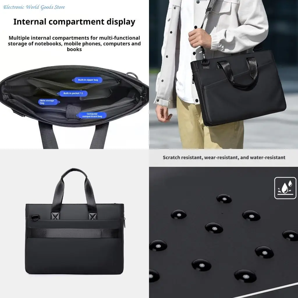 A3PD Sturdy Single Strap Bag Shoulder Laptop Bag Crossbody Handbag For 14Inch Laptop With Dedicated Compartments