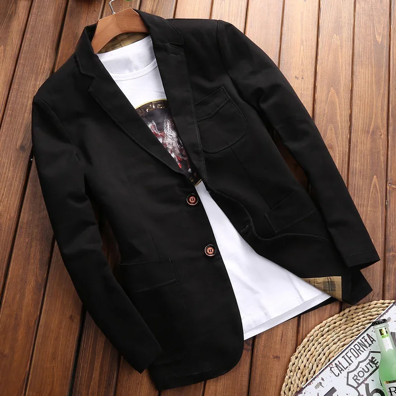 

Men's Casual Cotton Suit Jaet Spring Autumn Loose Fit Big Size Faionable Urban Sle Single-breasted Busin Casual Coat