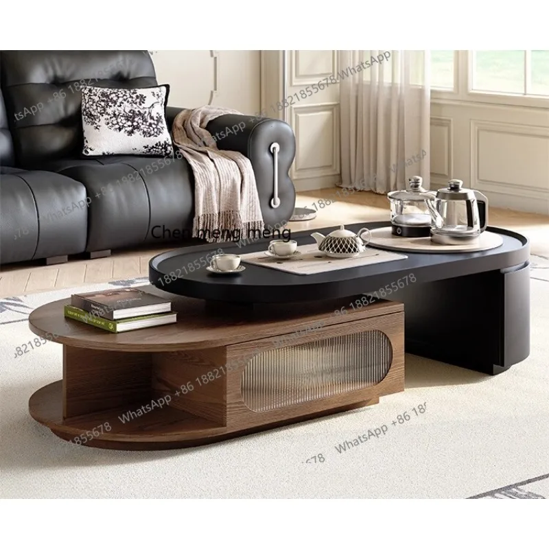 

New household small apartment, solid wood telescopic function tea table to make tea