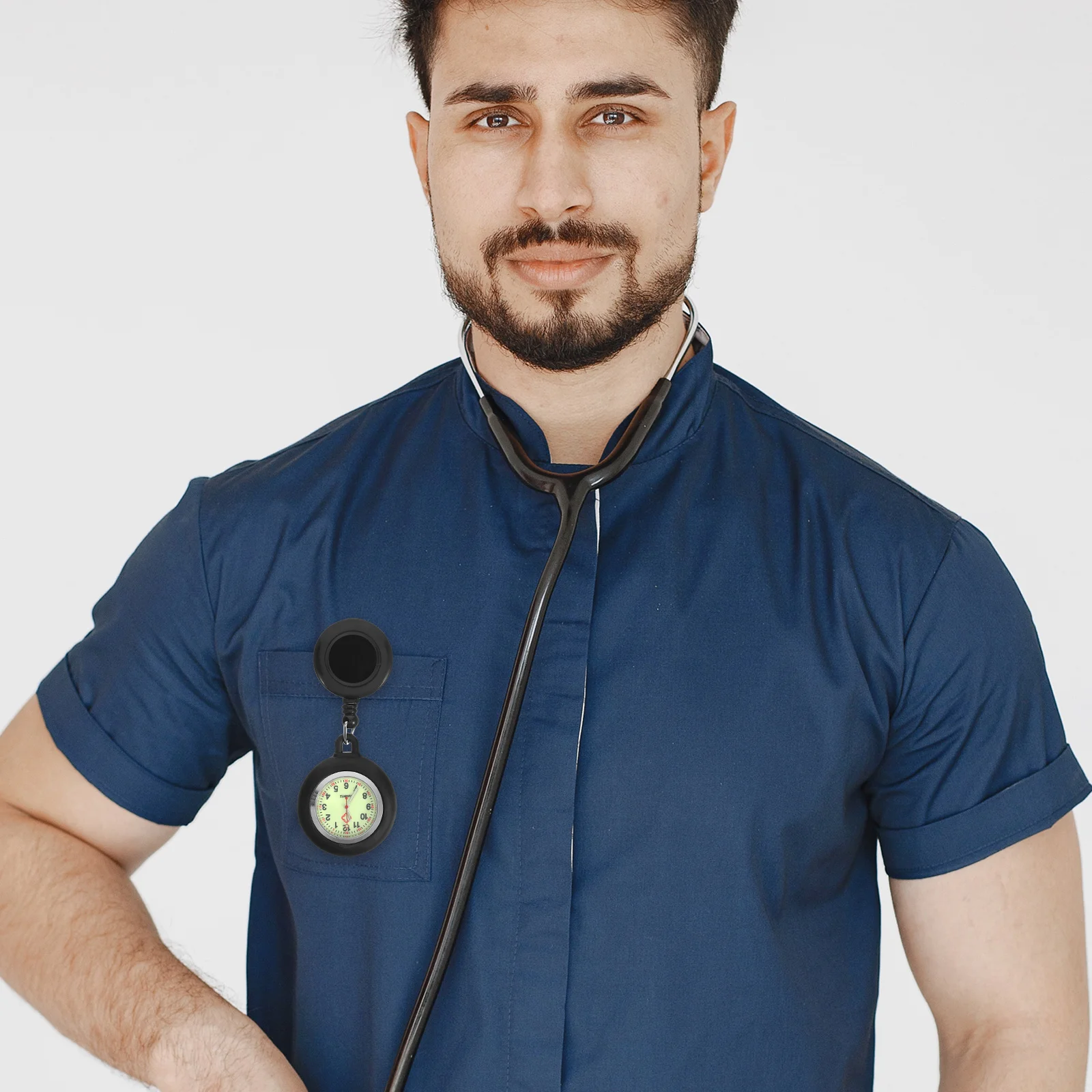 

Luminous Doctor'S Table Watch Premium Pocket Clip Smiling Chic Lightweight Accurate Time Clear Number For Women Men