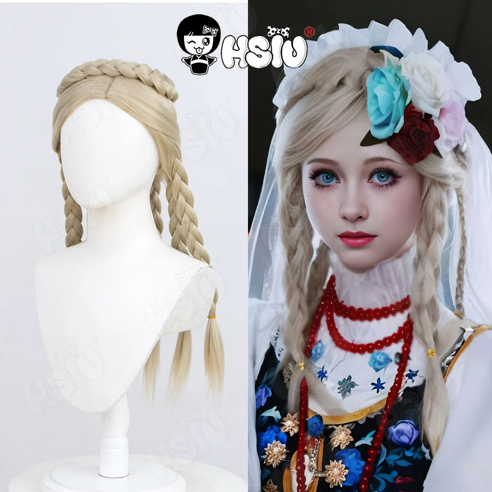 Vera Nair Cosplay Wig HSIU 50CM gray gold Long hair Heat Resistant Synthetic Wig+Wig cap Game Identity V Vera Nair cosplay Wig