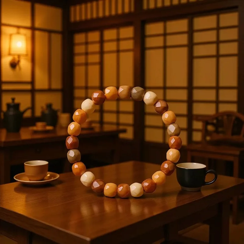 Octagonal Women, New Style Gourd Jade-Spine Bodhi Bead Bracelet