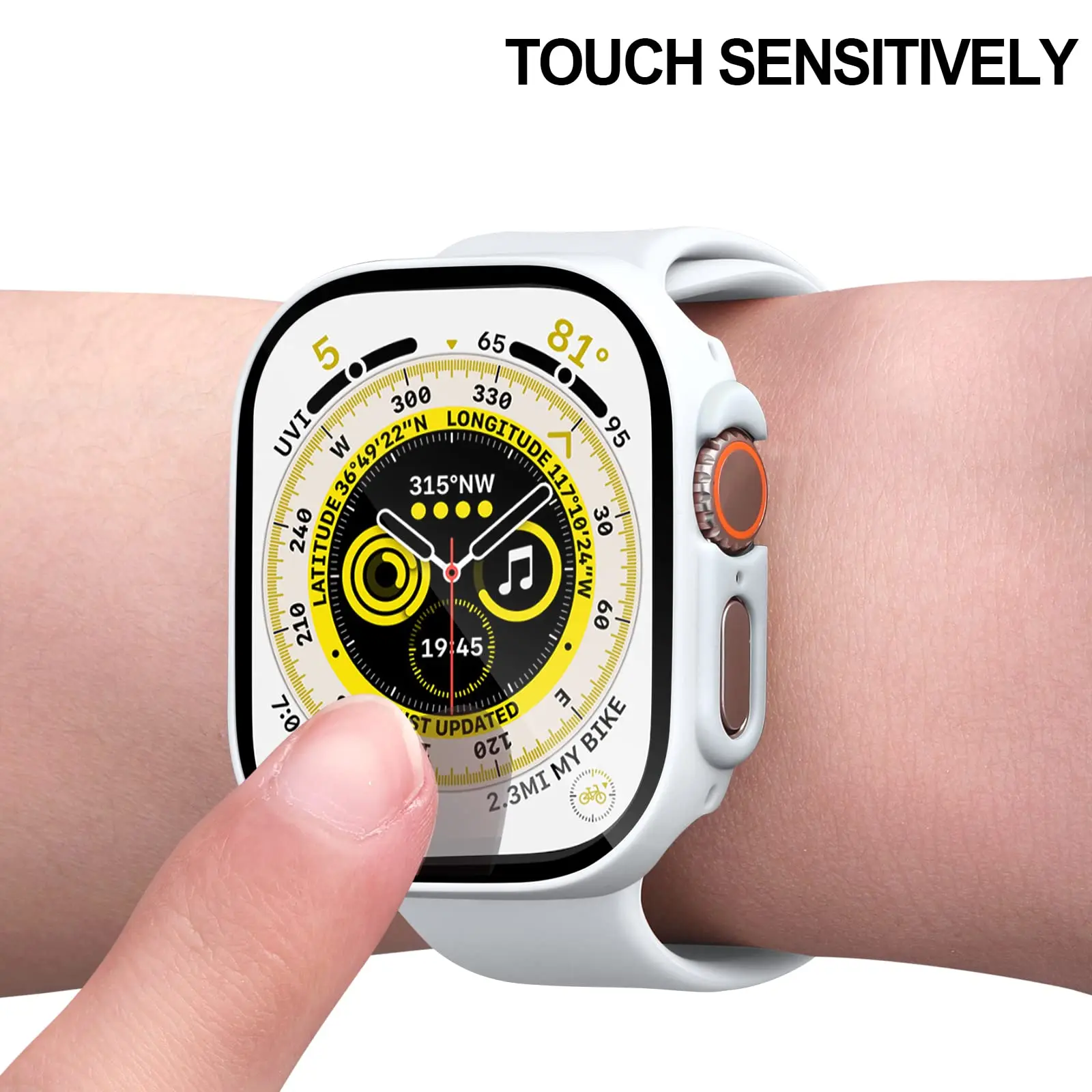 Glass+Cover For Apple Watch Case Ultra 49mm iwatch Accessories PC Screen Protector Shockproof with Button Apple watch Ultra 49mm