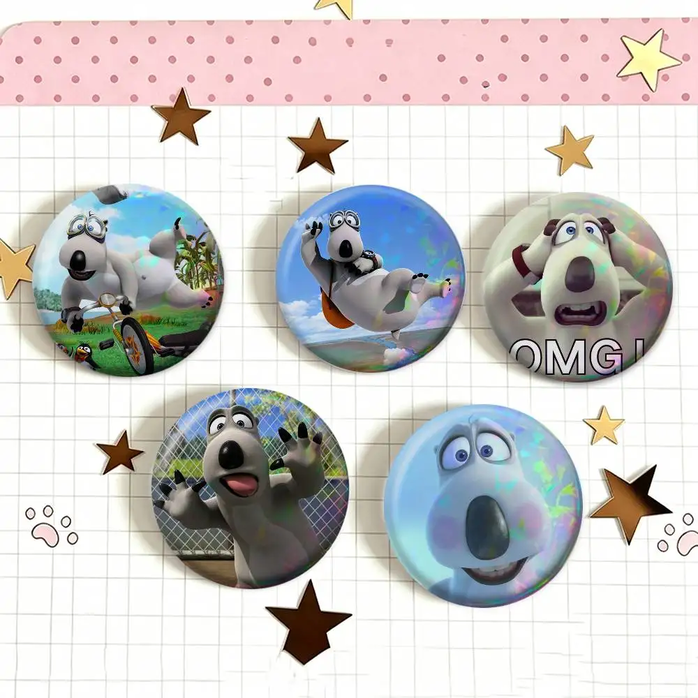 C-Cartoon B-Bernard Bear   Badge 25 32 44 58 75 mm Round Fans Collect Friends Gifts Brooch Souvenir