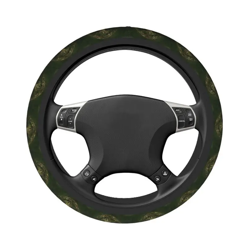 Green And Gold Tree Of Life Steering Wheel Covers Universal Vikings Yggdrasil Steering Wheel Protector for SUV Car Accessories