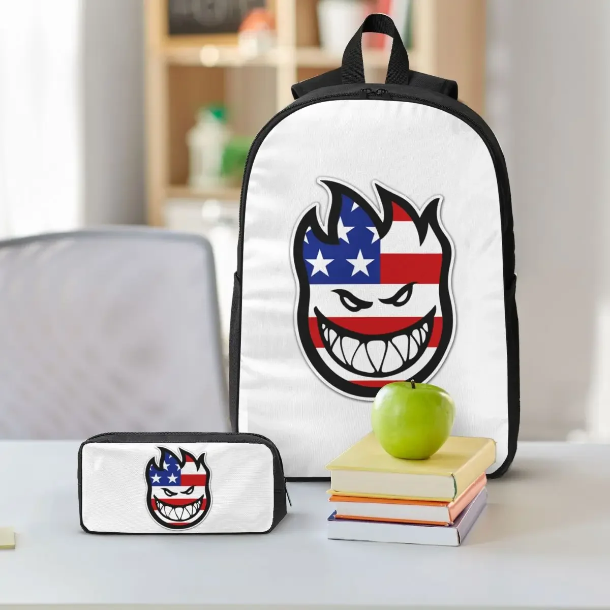 Spitfire Skate Backpack Student Boys Girls BookBag School Bag Laptop Shoulder Bags 3ps Insulated Lunch Bag Pencil Case
