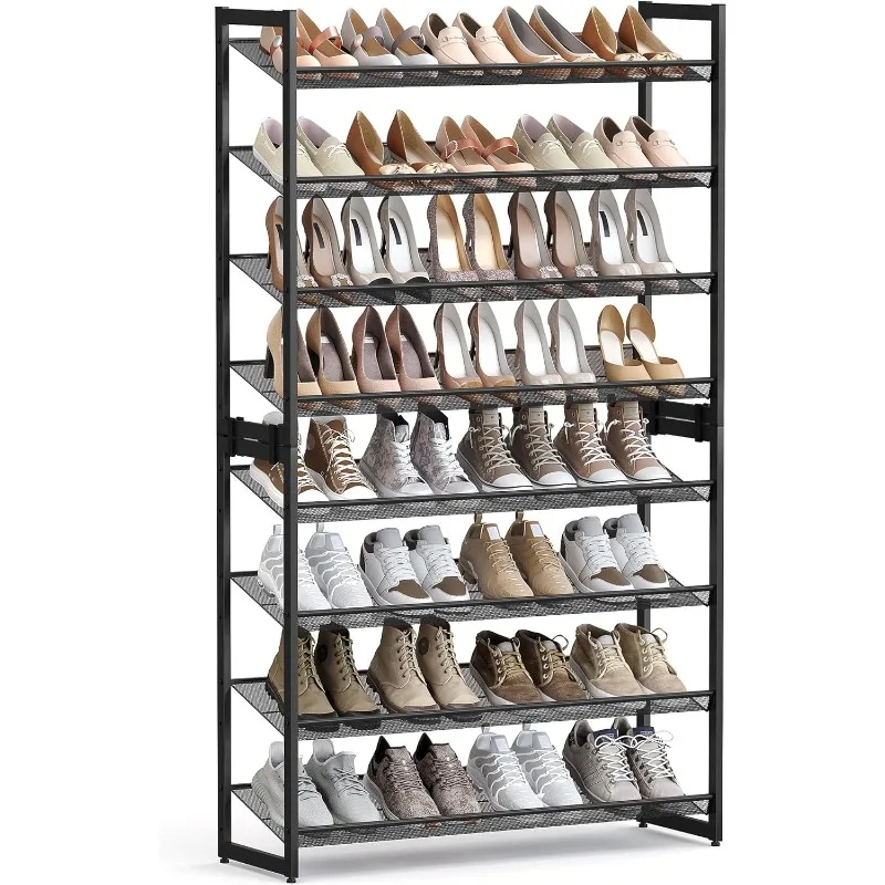 

SONGMICS Shoe Rack, 8-Tier Shoe Organizer, Metal Shoe Storage for Garage, Entryway, Set of 2 4-Tier Stackable Shelf