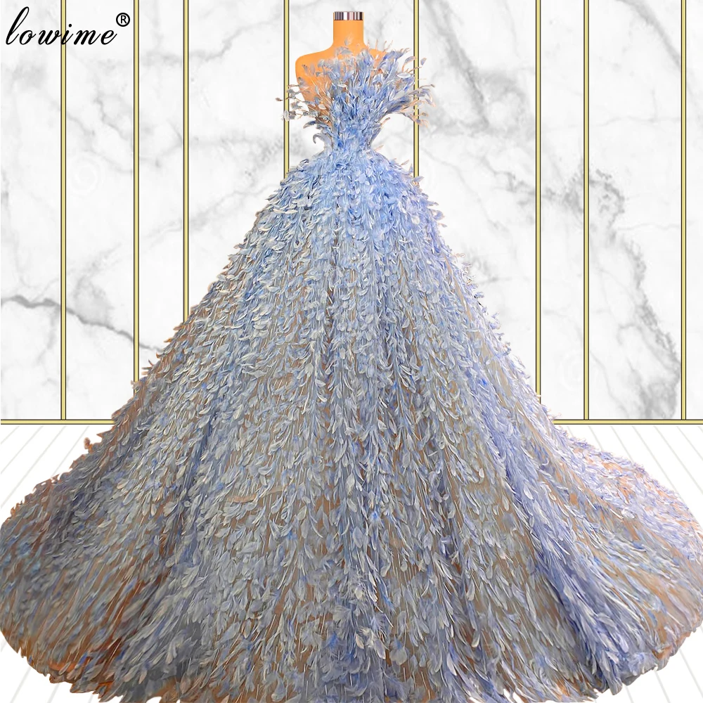 

Luxury Feathers Celebrity Dresses A-Line Strapless Elegant Red Carpet Runway Dresses For Women Sleeveless Evening Gowns Custom