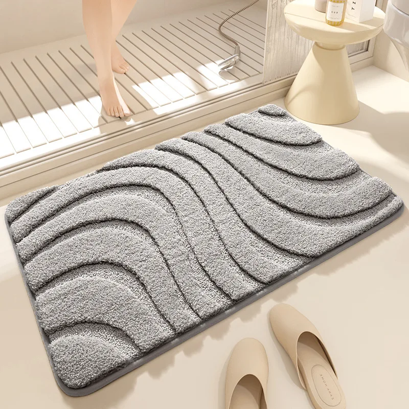

Ins Style Thick Bathroom Absorbent Floor Mat Entrance Hallway Plush Anti-Slip Mat Bedroom Balcony Soft Foot Rug for All Seasons