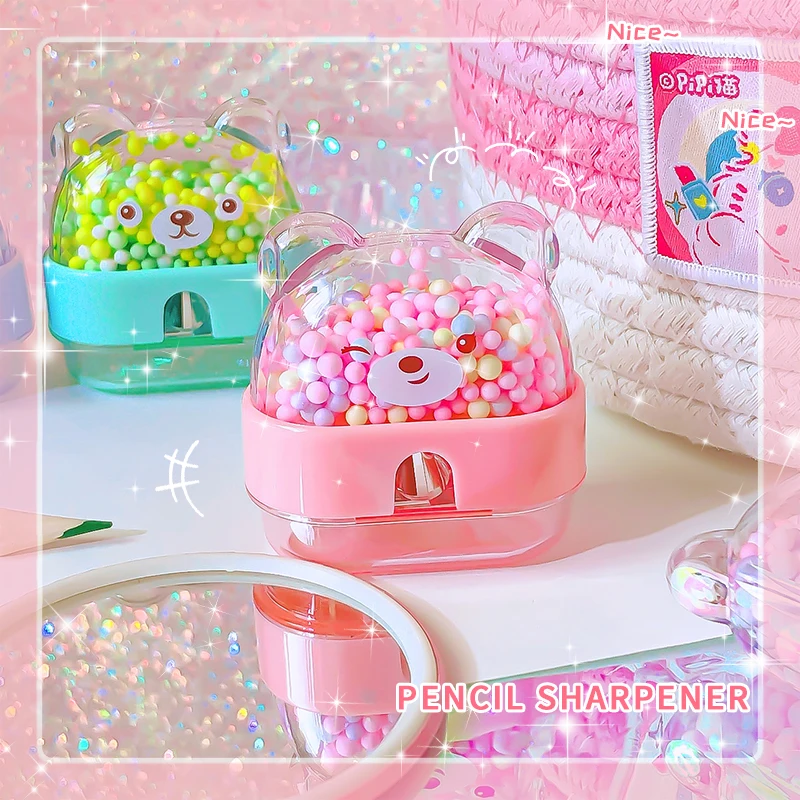 Office supplies kawaii stationery items school useful aesthetic School supplies cute bear pencil sharpener kids stationery