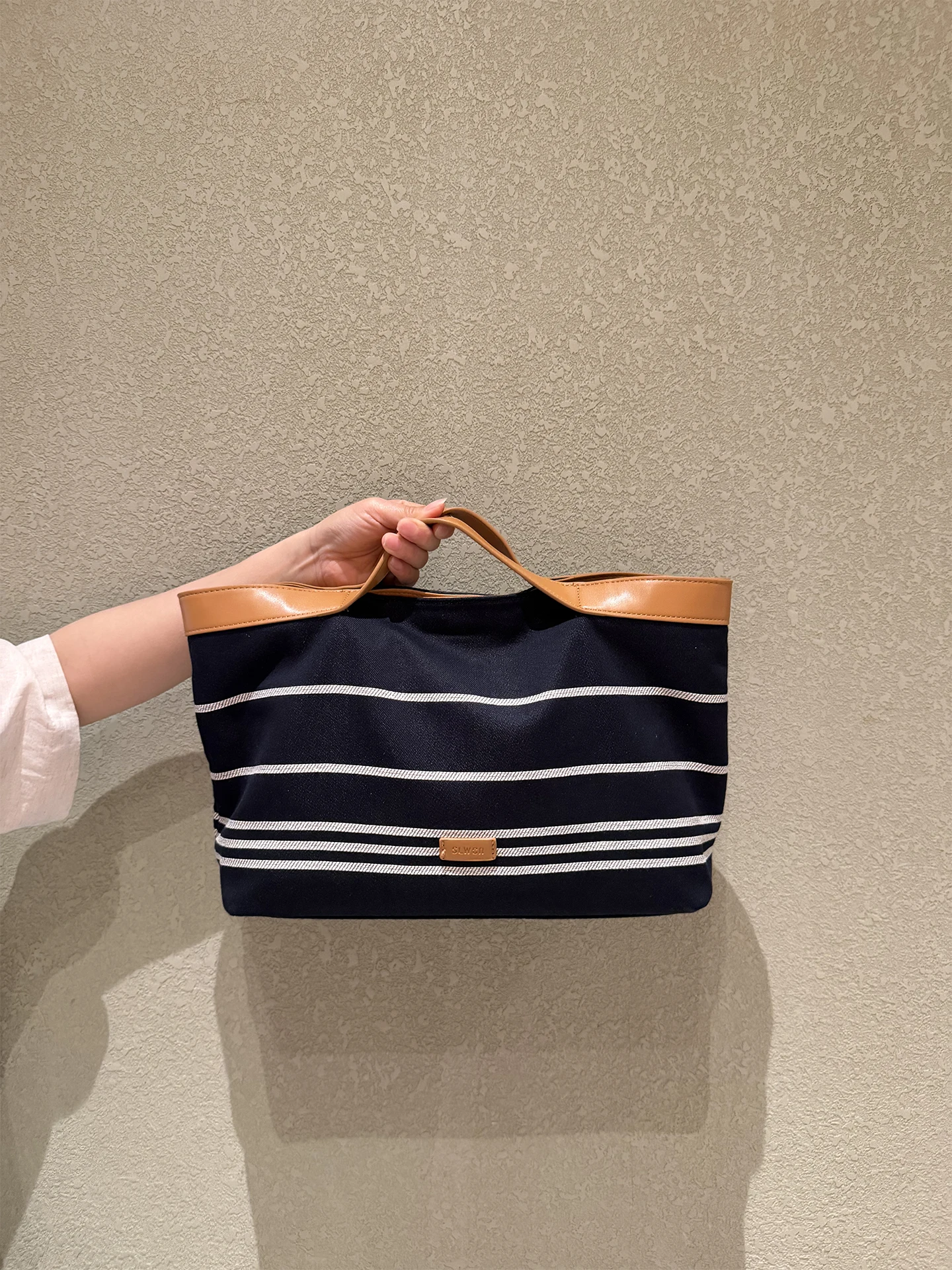 Bolsa Tote de Lona de Grande Capacidade Selin Weiss, Nova Coleção 2026, Bolsa de Ombro Feminina, Bolsa Mãe e Filha com Padrão...