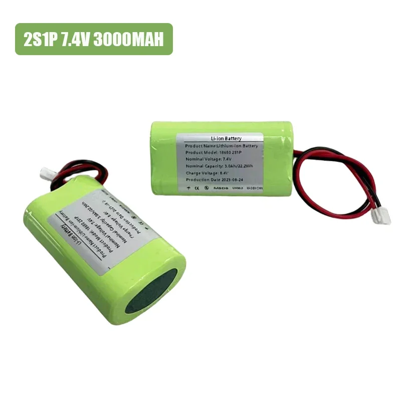 2S1P 7.4V 3000mAh XH2.54-2P Plug Lithium Battery Pack, Suitable for Projectors, Speakers, Wireless Monitoring etc