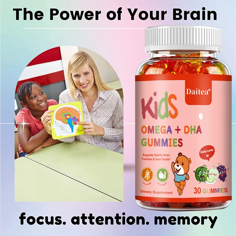 Children's Gummies - Nourish The Brain, Improve Concentration, Support Brain, Joints, Heart, Eyes and Immune System Supplement - Image 2
