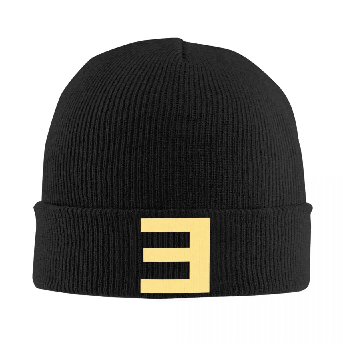 Eminem Yellow E Letter Print Bonnet Hats Beanie Hats Graphic Skullies Beanies Autumn Winter Fashion Female Male Gym Elastic Caps