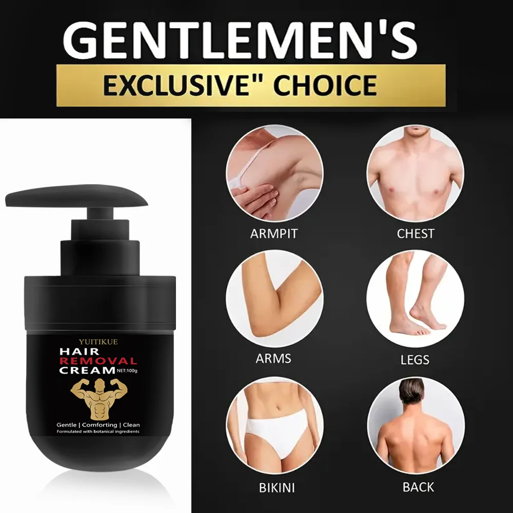 YUITIKUE Men's Hair Removal Cream 100g - Gentlemen's Choice, Full Body Usable, Mild & Quick Formula, No Black Spots image 4
