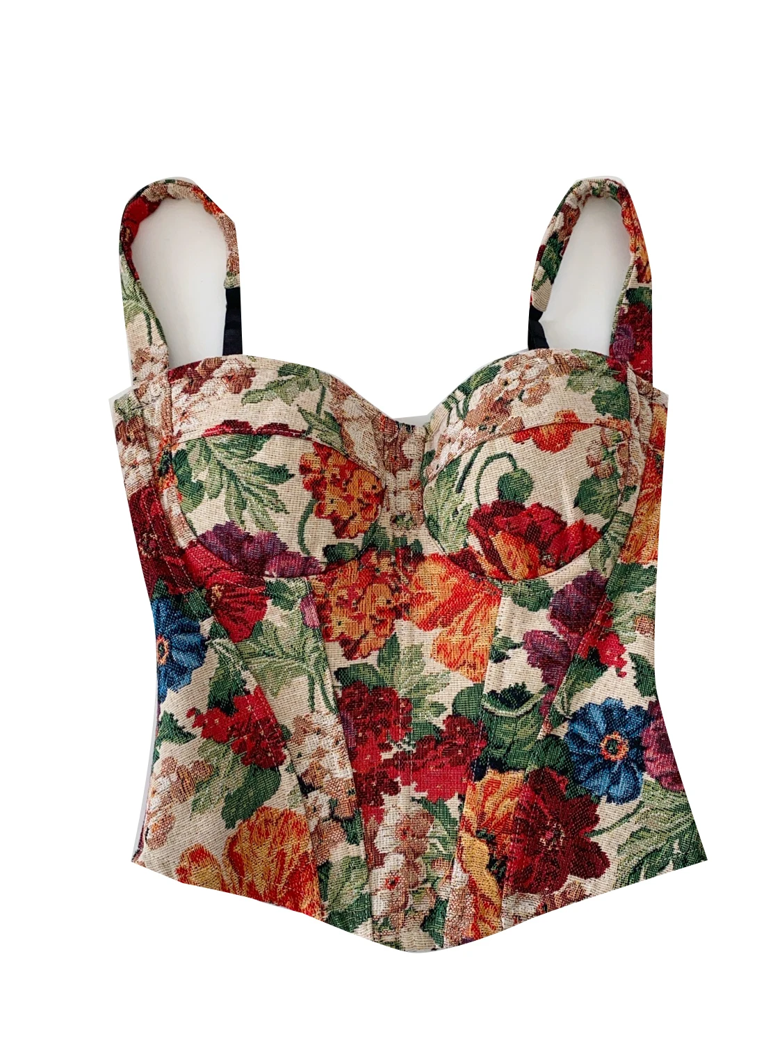 توب قصير بدون حمالات بأسلوب الرسم الزيتي القديم للنساء، ملابس صيفية نحيفة أنيقة وعصرية وجذابة