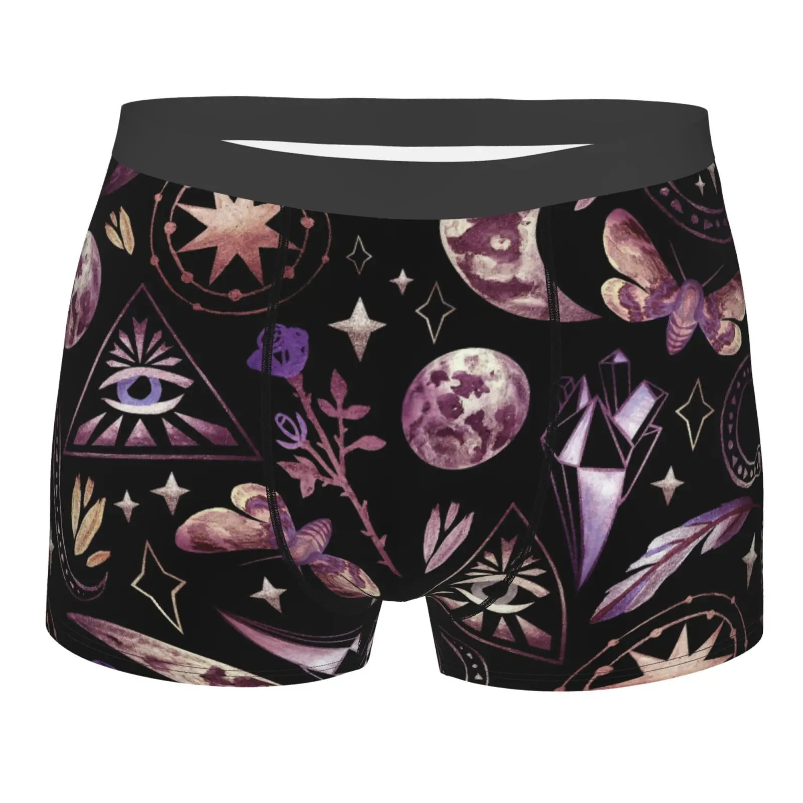 Magic Goth Spooky Gray Purple Black Man's Boxer Briefs Breathable Funny Underwear High Quality Print Shorts Gift Idea