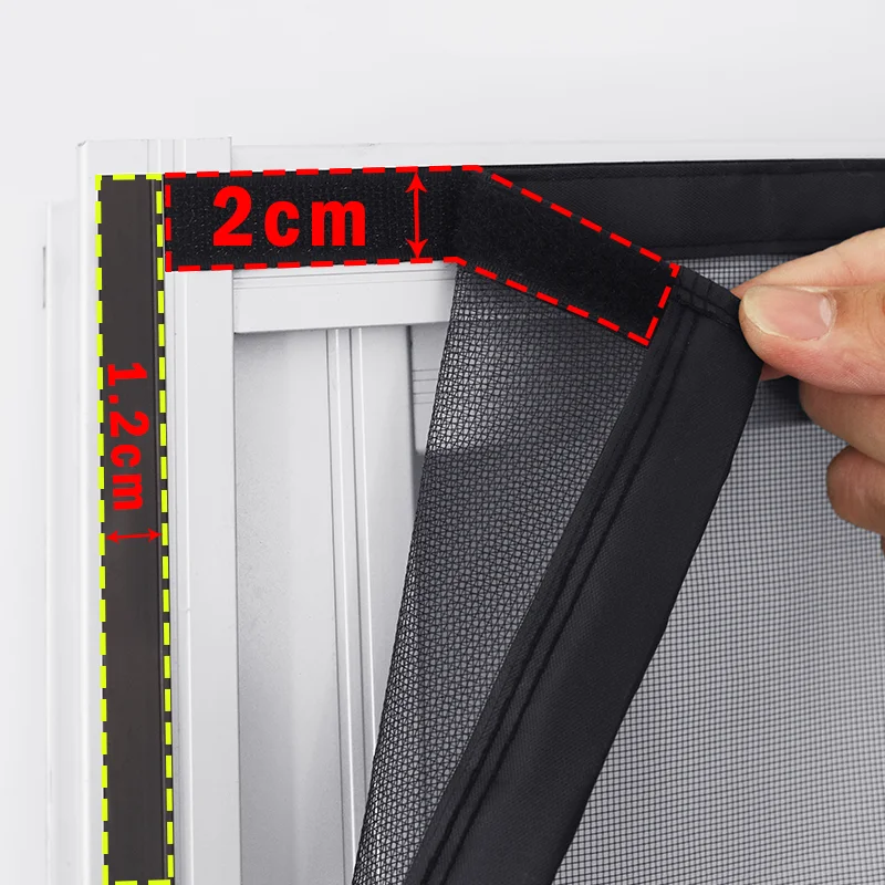 DTGJ NEUE Magnetische Schirm Fenster Moskitonetz Kundenspezifische Größe Schwarz unsichtbare Fiberglas Mesh Air Tüll Anti Insekten Fliege Vorhänge