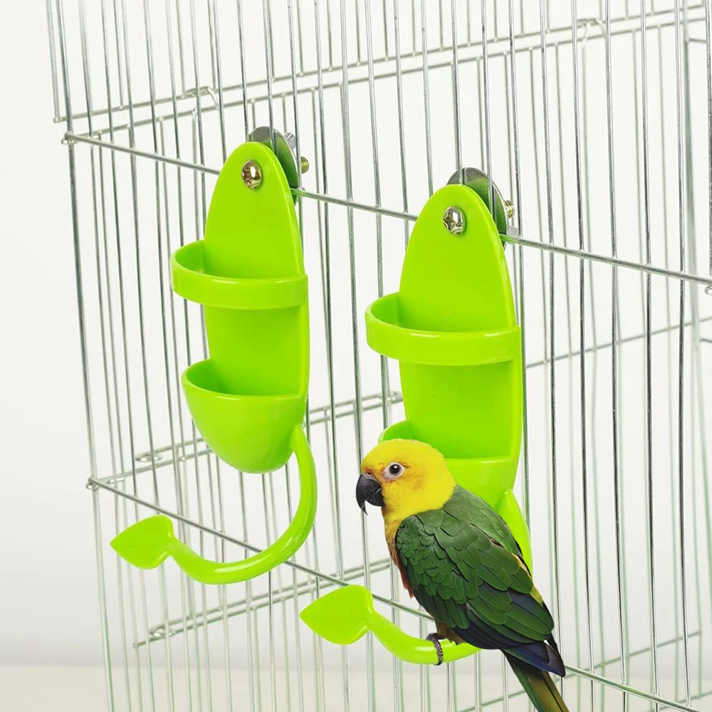 

Plastic Pet Bird Food Holder, Cuddle Bone Feeding Racks, Cuttlebone Holder for Cockatiels Parakeets Budgies Finches Green