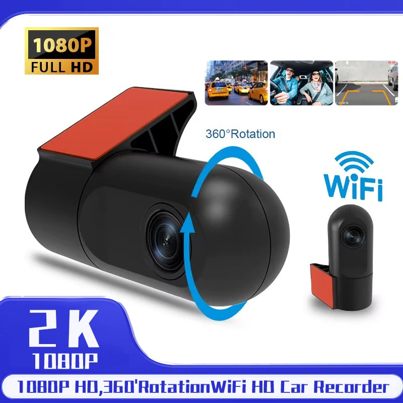 1080P Car Dashcam Video Recorder 24 Hours Front and Rear Car Camera  Electronic Products Black Box APP Control Accessories