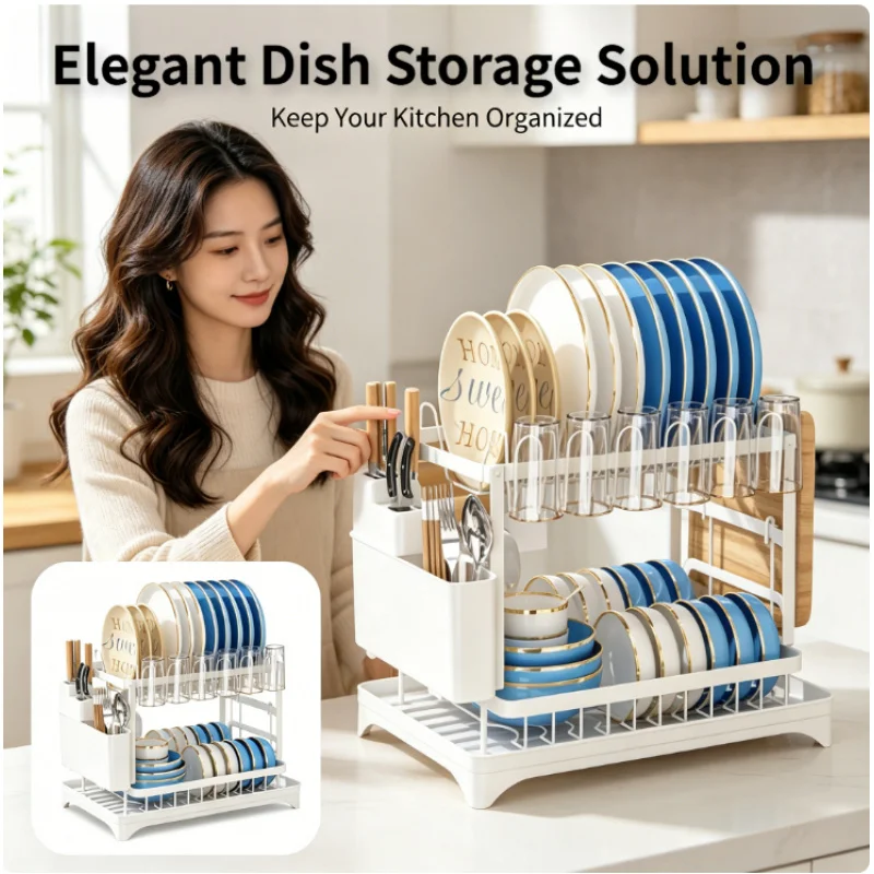 

Органайзер для кухонных мисок и тарелок, белый, без сверления, с защелкивающимся креплением, подставка для хранения посуды, аксессуар для дома