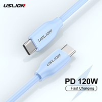 120W Type C to Type C Fast Charging Cable Soft Silicone USB C Phone Data Wire For iPhone 15 Pro Max Xiaomi 14 Oneplus 12 POCO X6