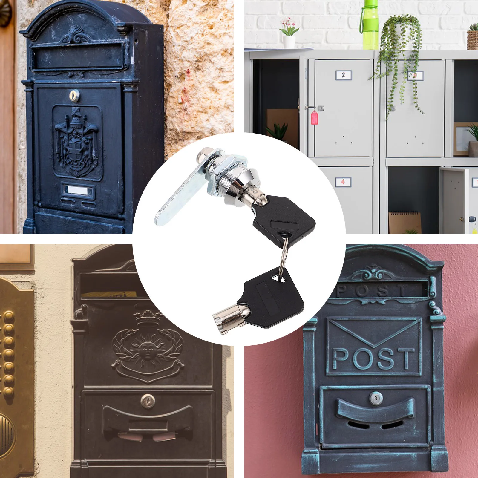 

1 set 1 Set 16Mm Zinc Alloy Tongue Lock Cam Drawer Cabinet Mailbox Replacement Sturdy Security For Rv Tool Box File Shoe Cabinet