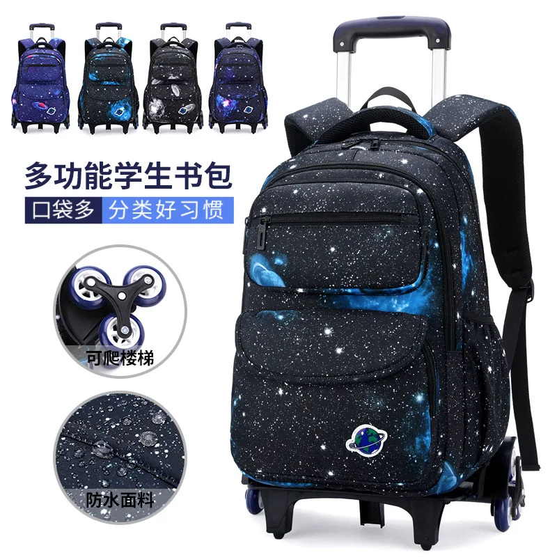 

Trolley Children School Bags Mochilas Kids Backpacks With Wheel Trolley Luggage Boys Backpack Backbag Kids Schoolbag