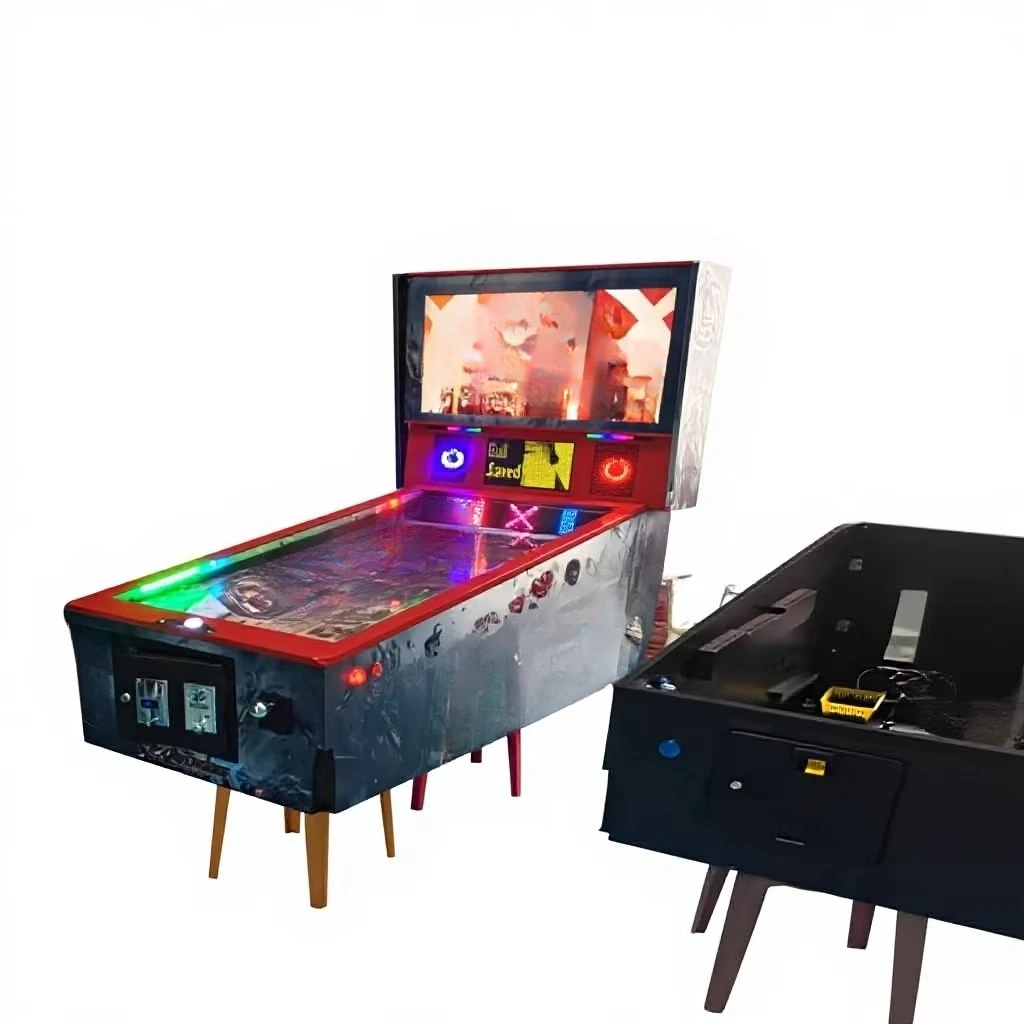 Pinball Machine, Small Vertical Pull Rod Toy for Restaurant Waiting Area Playroom Kindergarten Hall Coin Operated
