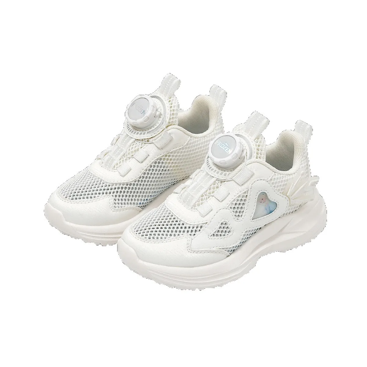 ディズニー子供用カジュアルスポーツシューズ女の子春と夏メッシュ通気性ランニングシューズプラットフォームダッドシューズ