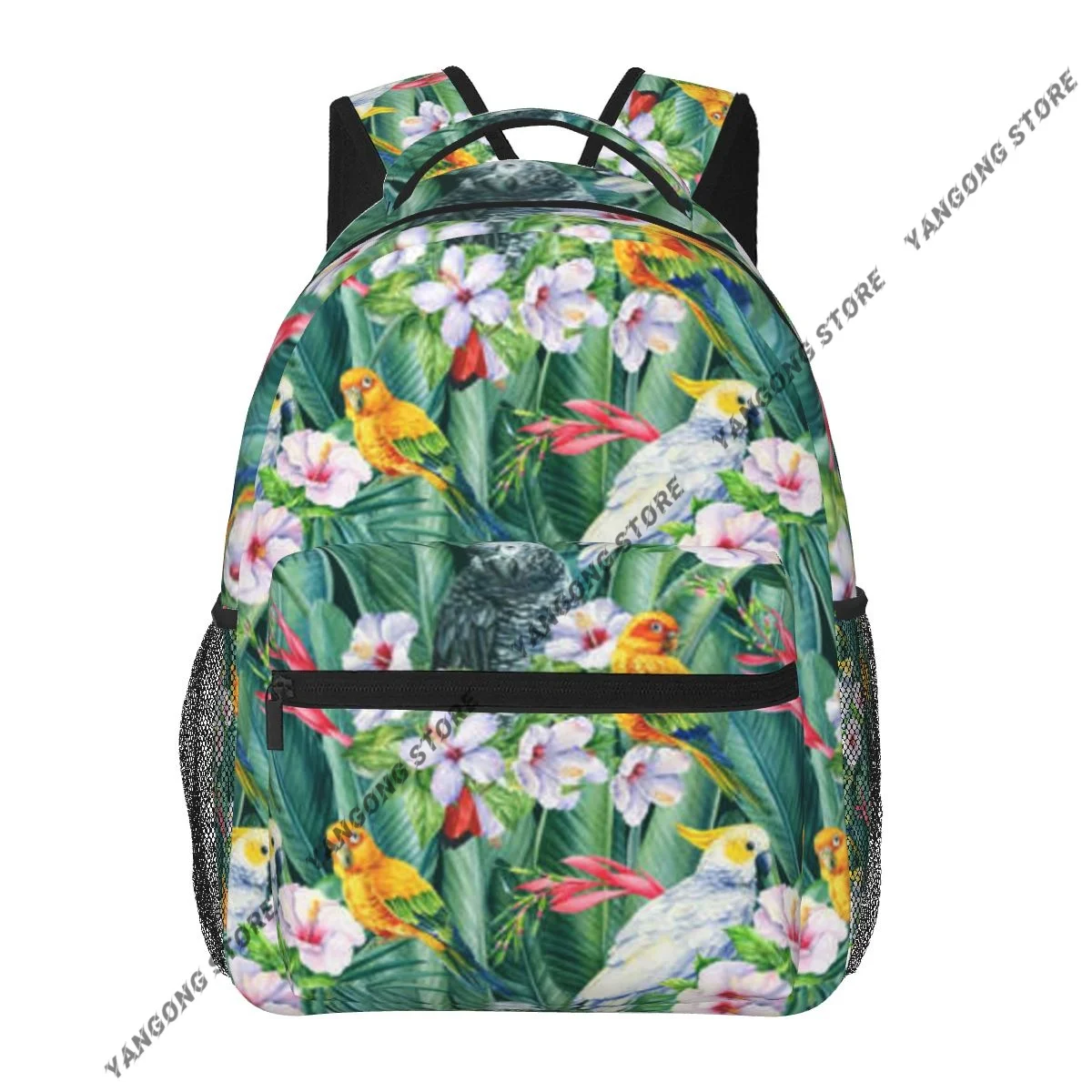 Cockatoo Tropical Birds Parrots Backpack School Bags Casual for Teenager Girls Shoulder Bag Travel Bags