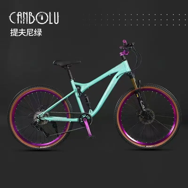 

Dual Suspension Soft Tail Mountain Bike, Variable Speed Hydraulic Brake, for Students Adults Men Women Teenagers Off-road