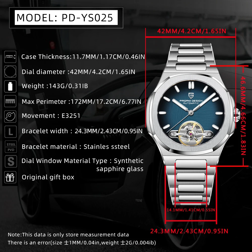Men's Luxury Automatic Mechanical Tourbillon Watch, Waterproof