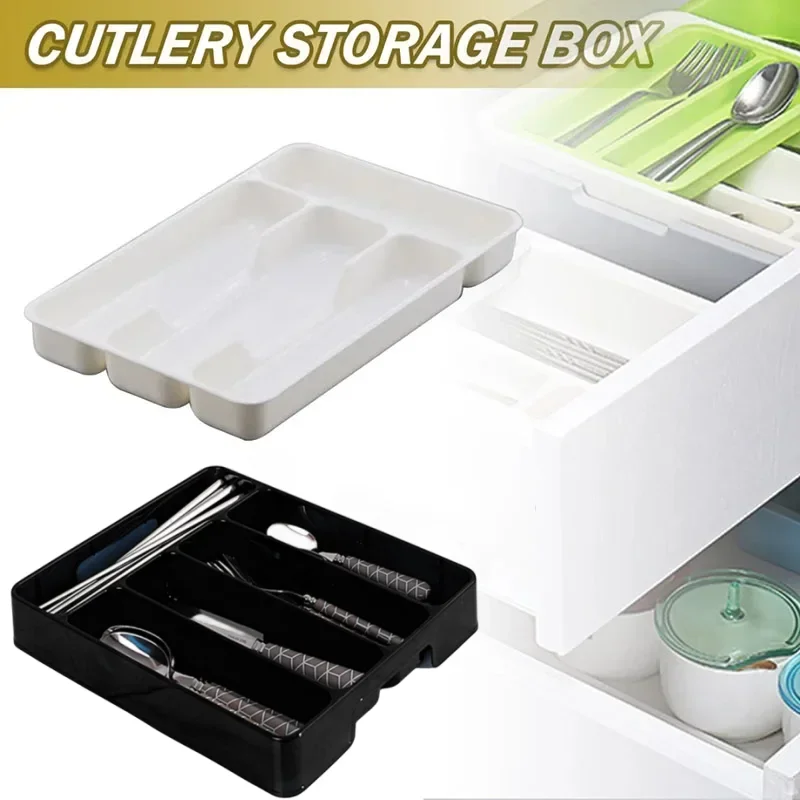 Tableware Organizer Expandable Cutlery Storage Tray Knife Block Holder Spoon Fork Separation Box Kitchen Drawer Container