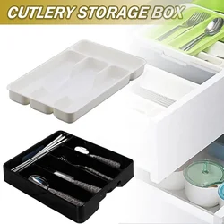 Tableware Organizer Expandable Cutlery Storage Tray Knife Block Holder Spoon Fork Separation Box Kitchen Drawer Container