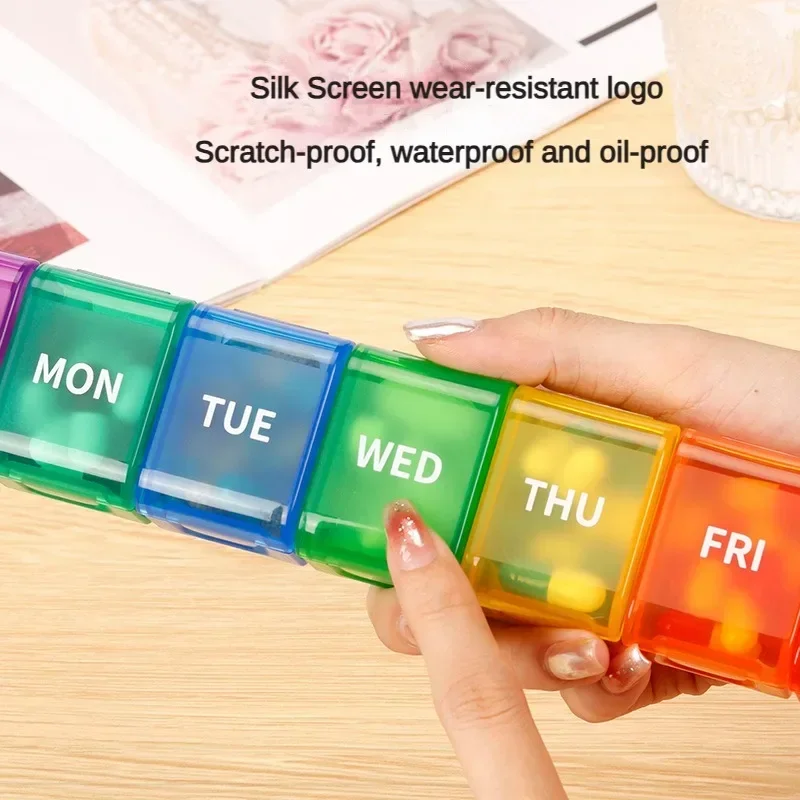 7 Days Weekly Pillbox Tablet Holder Medicine Storage Case Drug Container Pill Organizer Weekly Capsule Pill Box Organizer