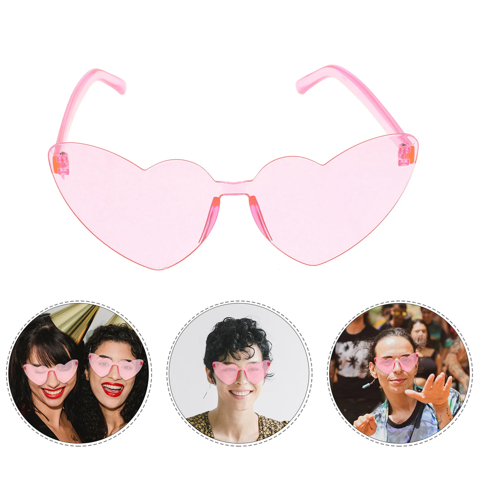 

Trendy Heart Sunglasses Stylish Party Eyeglasses Cool Glasses for Teens Disco Party Eyewear Heart Sunglasses Cool Glasses