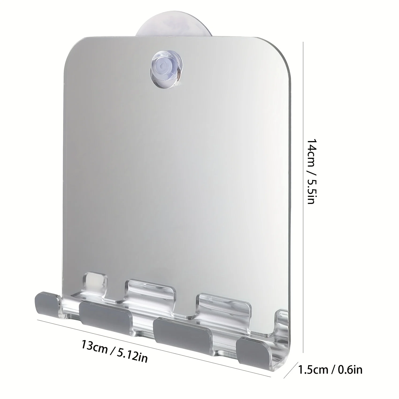 Portable handheld fog free mirror, shower mirror Shaving fog free bathroom mirror, Makeup beard beauty and travel rectangle