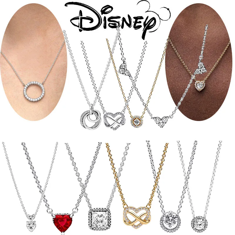 

2025 New Miniso Fashion Charm Sparkling Heart Shaped Necklace Colorful Inlaid Diamond Ring DIY Jewelry