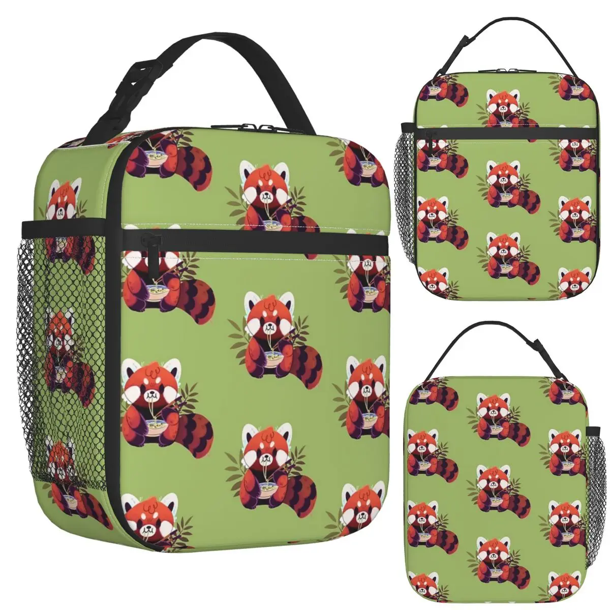 

Red Panda Eating Ramen Insulated Lunch Bag for Women Picnic Storage Food Boxes Leakproof Container Cooler Thermal Lunch Box Tote