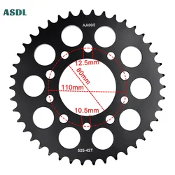 525-42T 525 42 Tooth Motorcycle Rear Sprocket 20CrMnTi For Honda CRF1000 A-K A2-K L-G CRF1100 L Africa Twin Adventure Sports ES