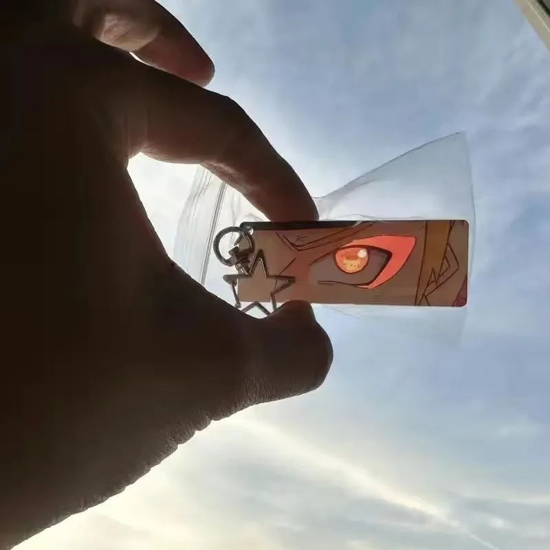 Naruto Shining Eyes Keychain Naruto Acrylic Transparent Card Rectangular Double Sided Pattern Backpack Pendant Birthday Gift